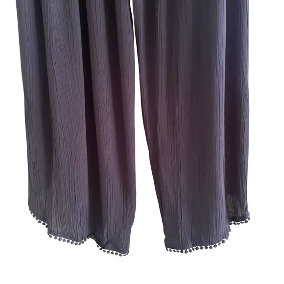 Angie Gauzy Black Pants Tassel Pull-On WhimsiGoth Forest Fairy Grunge Boho M L - Picture 11 of 12